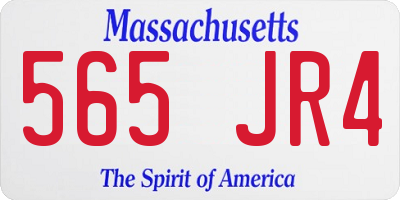 MA license plate 565JR4