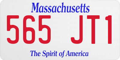 MA license plate 565JT1