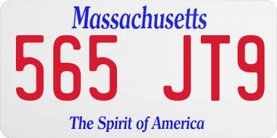 MA license plate 565JT9