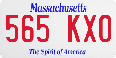 MA license plate 565KX0