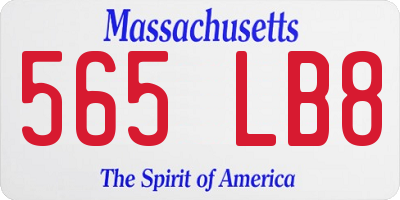 MA license plate 565LB8