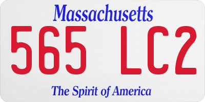 MA license plate 565LC2