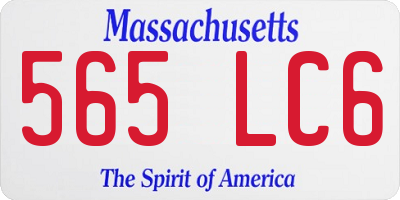 MA license plate 565LC6