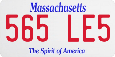 MA license plate 565LE5