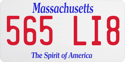 MA license plate 565LI8