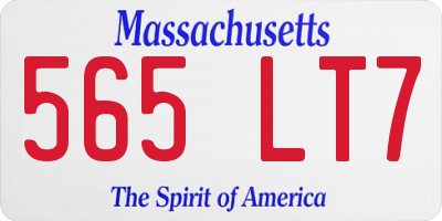 MA license plate 565LT7