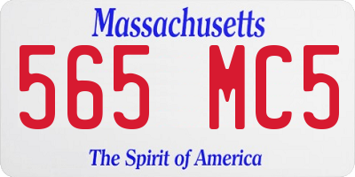 MA license plate 565MC5