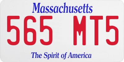 MA license plate 565MT5