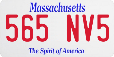 MA license plate 565NV5