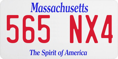 MA license plate 565NX4