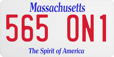MA license plate 565ON1