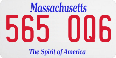 MA license plate 565OQ6