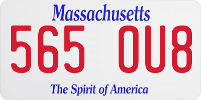 MA license plate 565OU8