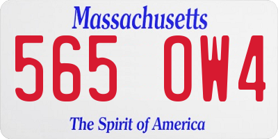 MA license plate 565OW4