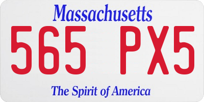 MA license plate 565PX5