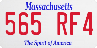 MA license plate 565RF4