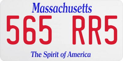 MA license plate 565RR5