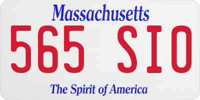 MA license plate 565SI0