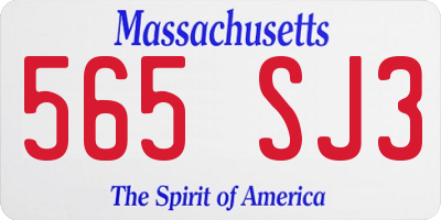 MA license plate 565SJ3