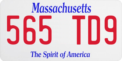 MA license plate 565TD9