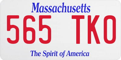 MA license plate 565TK0