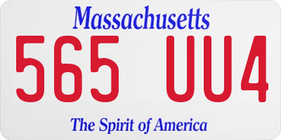 MA license plate 565UU4