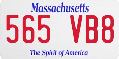MA license plate 565VB8