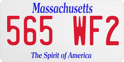 MA license plate 565WF2