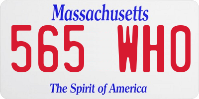 MA license plate 565WH0