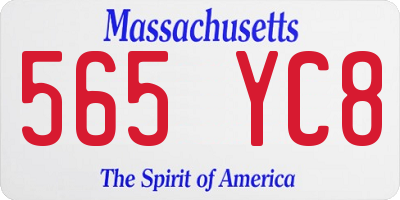 MA license plate 565YC8
