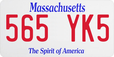 MA license plate 565YK5