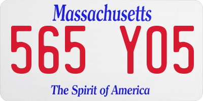 MA license plate 565YO5