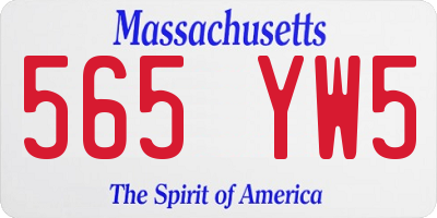 MA license plate 565YW5