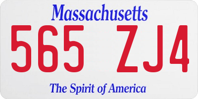 MA license plate 565ZJ4