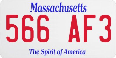 MA license plate 566AF3