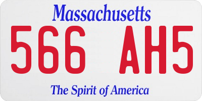 MA license plate 566AH5