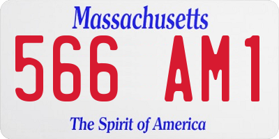 MA license plate 566AM1