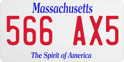 MA license plate 566AX5