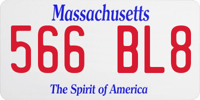 MA license plate 566BL8