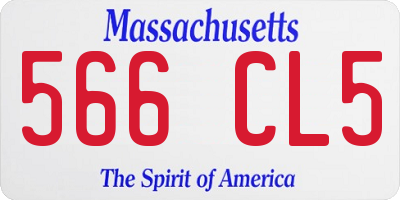 MA license plate 566CL5