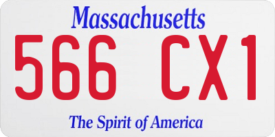 MA license plate 566CX1