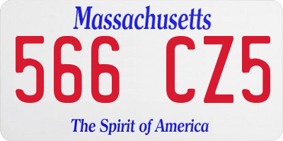 MA license plate 566CZ5