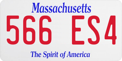 MA license plate 566ES4