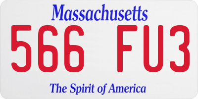 MA license plate 566FU3