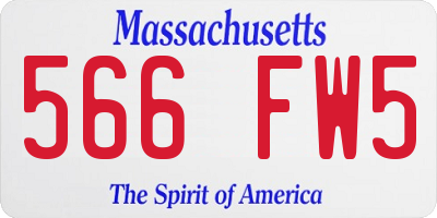 MA license plate 566FW5