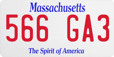 MA license plate 566GA3