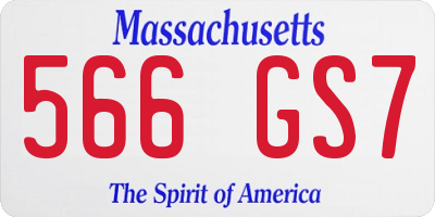 MA license plate 566GS7