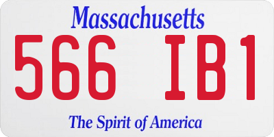 MA license plate 566IB1