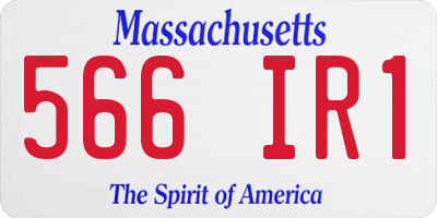 MA license plate 566IR1
