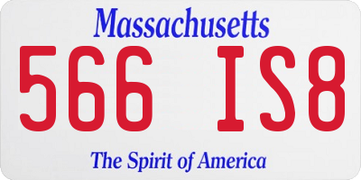 MA license plate 566IS8